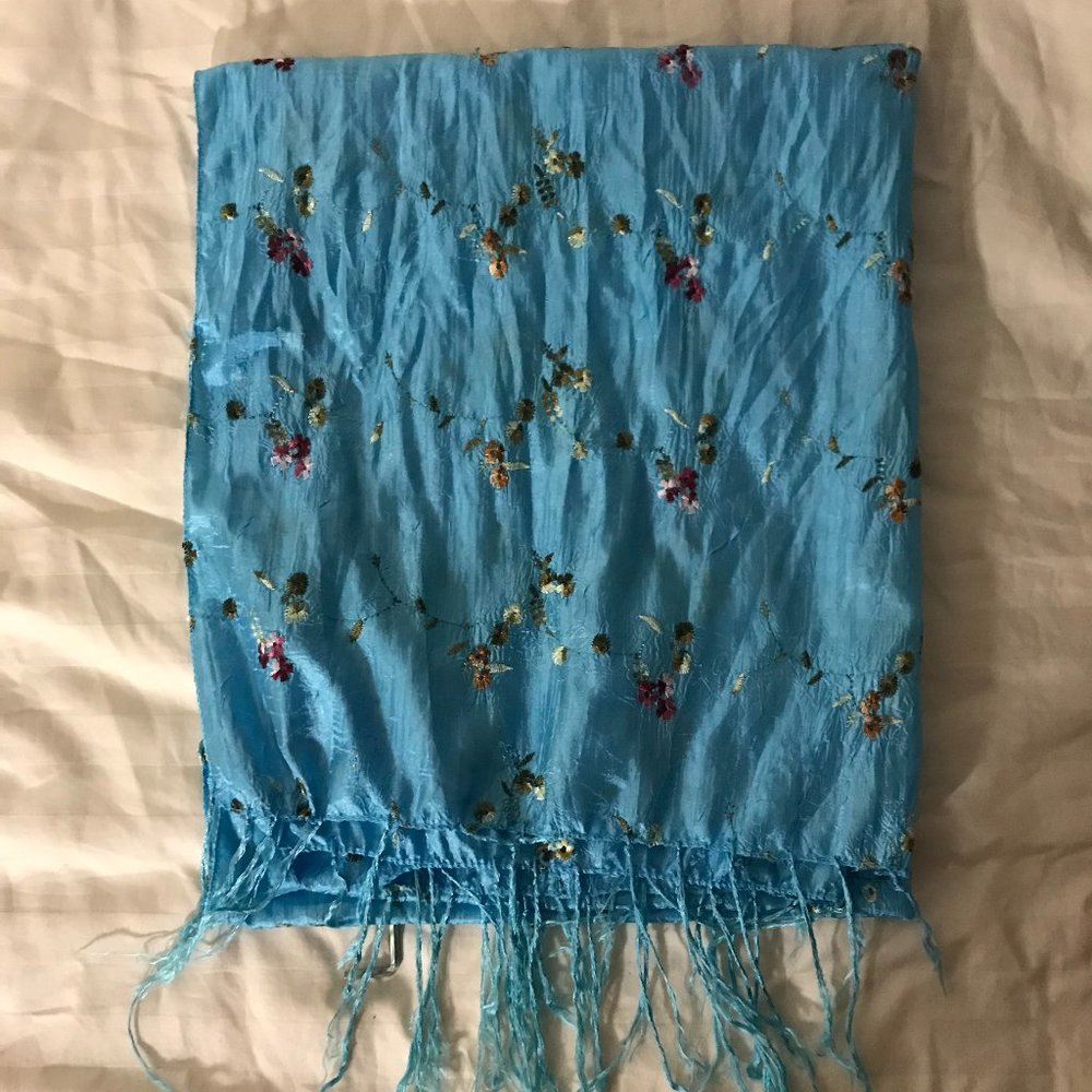 Blue Silk Scarf